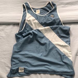 Tracksmith Men’s Van Cortlandt Singlet- Stonewash/Ivory- Men’s Size Small